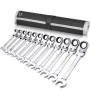 Key Wrench Socket Flex-Head Combination Ratcheting Metric Standard Repair Tool