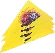 NULYLU Replacement Safety Flags 4 Pack Fire Truck Pattern Bike Scooter Trailer Flags Kids Cycling Accessories