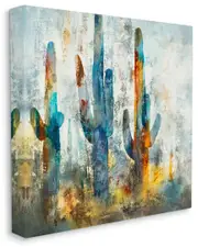Stupell Industries Abstract Cacti Silhouettes Vibrant Succulent Colors Stretched Canvas Wall Art by Scott Brems