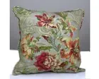 Decorative Pillows 24"x 24" Throw Covers Floral Gold Red Piping Cording Cushions