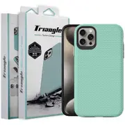 For Apple iPhone 15 Pro Max Triangle Shockproof Case Heavy Duty Rugged Bumper Anti Knock Phone Back Cover (Aqua)