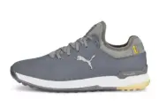 Men's PUMA PROADAPT Alphacat Spikeless Golf Shoes: Shade/Silver/Yellow: Size 9.5
