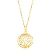 Zamel's 9ct Yellow Gold Round Cubic Zirconia Circle Pendant Jewellery