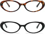 [SUNGAFAS] Retro oval glasses for women men 90s with classic blue light tortoise frame