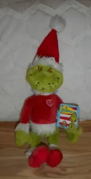 DR. SEUSS HOW THE GRINCH STOLE CHRISTMAS 17" PLUSH GRINCH DOLL IN SANTA SUIT NEW