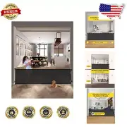 197 Inch Extra Wide Retractable Baby Gate for Pets & Kids - Black, 33" Tall