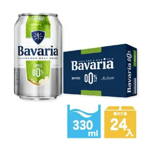 【Bavaria 巴伐亞】蘋果風味麥釀蘇打 330mlx24/箱(無酒精啤酒 無酒精 零酒精)