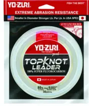 Yo-Zuri TKLD80 lbNCL30YD Topkot Fluorocarbon Fishing Leader 80 lb Test 30 Yards