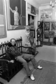 Elton John at home in his new mansion in Virginia Water Surrey Fri- Old Photo 14