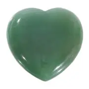 1.6 Inch Natural Heart Shaped Crystal Stone, Emerald Green