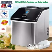 Portable Commercial Ice Cube Maker 3.2L LCD Panel Stainless Steel Freeze Devanti