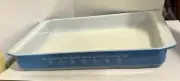 Pyrex Snowflake Garland 933 Lasagna Baking Pan Vintage Rectangular Blue shiny