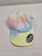 Black Clover Golf Hat Womens Adjustable Live Lucky Happiness White Tie Dye New