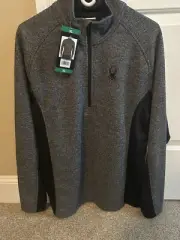 Spyder Men's Outbound Half-Zip Sweatshirt Black Limestone Sweater Men’s Size XL