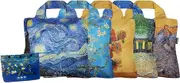 Envirosax Van Gogh Pouch Reusable Bag Polyester Shopping Grocery Bags Set of 5 Foldable Water Resistant, Multicolor, One Size