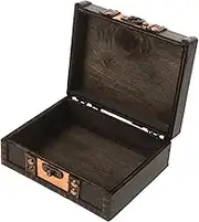EXQUIMEUBLE Large Wooden Keepsake Box Lock Vintage Style for Documents Coins Treasure Hunt Props
