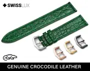 For CARTIER Watch Real Crocodile Alligator Leather Strap Band GREEN Buckle Clasp