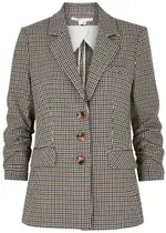 Veronica Beard Berkshire Houndstooth Woven Blazer - Black - 8 8