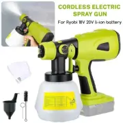 Cordless High Pressure Airless Spray Gun Paint Sprayer For Ryobi 18V battery
