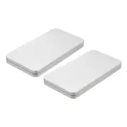 Metal Tin Box Containers, 2Pcs 6.7x3.5x0.6 Inch Portable Storage Box, Silver