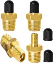 4Pcs Air Inflator Adapter, Anti-Corrosion Brass Schrader Valve with 1/4" Male NP