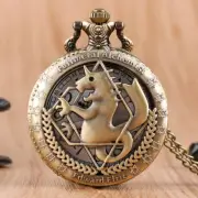 Steampunk Alchemy Pocket Watch Bronze Chain Gothic Quartz Movement Design Gifts