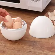 Microwave Egg Boiler with Saucer for Hard-Boiled or Soft Boiled Eggs, Egg Microwave Cooker No Piercing Required, Dishwasher Safe-Up to 4 Eggs, Boil Eggs Without Firing, Time saving