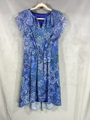 NWT $398 Elie Tahari Imogen Blue Ruffle Bora Bora Blue Saks Fifth Ave Size 12