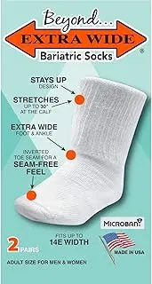 [Extra-Wide Sock Company] Bariatric Socks - Made in USA, for Extreme Lymphedema. Stretches up 30" (2 Pairs)
