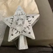 Star Christmas Tree Topper Lighted with LED Rotating Projector Lights, Christmas