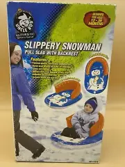 Slippery Snowman Inflatable Pull Sled W Backrest For 1-3 Years - NEW