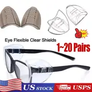 1~20 Pairs Side Shields For Eye Glasses Slip On Safety Glasses Shield Universal