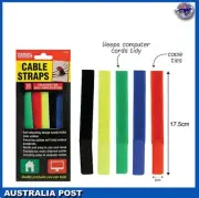 Asst Colour Hook Loop Magic Cable Management Ties Reusable Coded Organiser