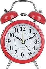 Alarm Clock Bedroom Alarm Clock Retro Twin Bell Metal Desk Table Analog Clock Silent with Night Light for Home Office Mini Travel Alarm Clock Table Clock Bedside Clock (Color : C) Aqiong