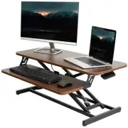 VIVO Height Adjustable 32" Standing Desk Monitor Riser, Sit Stand Tabletop