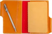 OleksynPrannyk Leather Journal Wallet with small Notebook and Pen Holder, Travel Journal Pocket Wallet for Notes (Natural)