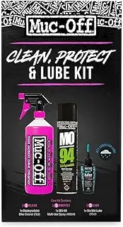 Muc-Off Clean, Protect & Lube Kit - Bike Cleaning Kit, Cleaning Bundle for MTB/Road/Gravel Bikes - Set Includes Bike Cleaner and Chain Lube