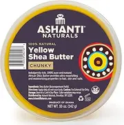 Ashanti Naturals Yellow Chunky Raw Shea Butter | Unrefined African Shea Butter from Ghana | 100% Natural Moisturizer, No Additives, Moisturizing, Nourishing - 10 oz