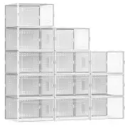 12 Pack X Large Shoe Organizer Storage Boxes for Closet Modular Space Saving ...