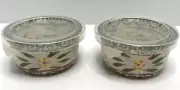 TEMP-TATIONS by Tara Ramekins Old World Green w/lids Set of 2 Bakeware--NEW