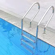 Stainless Steel Pool Handrail, Home Pool Stair Rail with Quick Install Base Plate and Complete Installation Accessories,B,Level 3