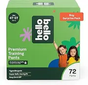 Hello Bello Premium Training Pants, Size 4T-5T (38+ lbs) Surprise Pack - 72 Count, Hypoallergenic with Soft, Cloth-Like Feel - Assorted Patterns for Boys