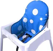 [ZARPMA] Seat Covers Cushion for IKEA Antilop Highchair, Washable Foldable Baby Highchair Cushion Cotton Padded Insert for IKEA Child Chair (Ocean Blue)