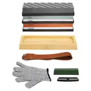 Knife Sharpening Stone Set, Double-Sided 400/1000，3000/8000 Whetstone Kit