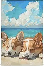 Amooorous Cute animal Dogs Beach decorative kitchen hand towels hanging terry kitchen towel (prop2) design thanksgiving countertop toallas para cocina 28x18in set of 6