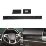 Carbon Fiber Central Control Decor Strips Trim For Ford F150 2015-20 Low Version (for: Ford)