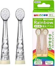 BabySmile Replacement Brush Heads (Made in Japan) for Kids Sonic Electric Toothbrush, 2 Counts (Soft, for Ages 2-12 Years)