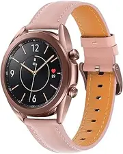 [Juaupepo] Genuine Leather Bands Compatible with Galaxy Watch 3 41mm/45mm,Woman Man 20mm/22mm Wristband Quick Release Strap for Galaxy Watch 42mm/Watch 4 Classic/Watch 46mm Smartwatch