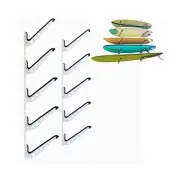 5 Board Surf Rack Adjustable Wall Mount for Surfboard, Wakeboard, Snowboard S...