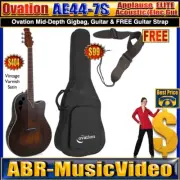 Ovation AE44-7S Applause Elite Acoustic-Ele Guitar/ Ovation Mid-Depth Gig Bag